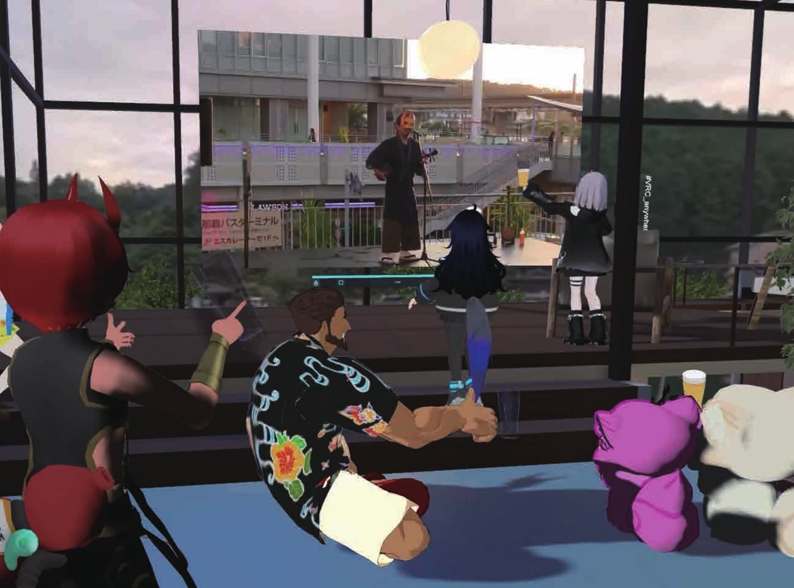 メタバース会場で文化イベントをLIVE視聴する様子